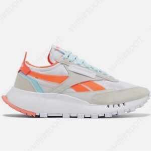 Reebok Women's White, Orange, and Blue Sneakers